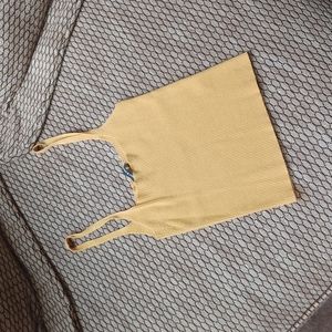 Yellow crop tank top sz XS